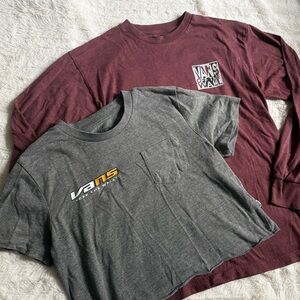 Vans Off The Wall Bundle 2 Women's Graphic Tees Short & Long Sleeve Shirts Small